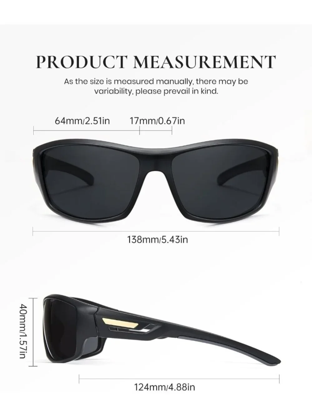 Polarized Fishing Sunglasses for Men - UV400 Wrap-Around Sports Shades